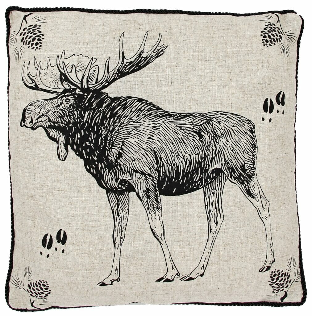 Moose Pillow Burlap