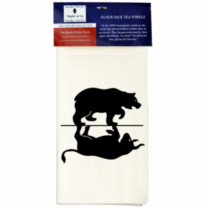 Bears Over Bulls Flour Sack Tea Towels. (Pack of 6)