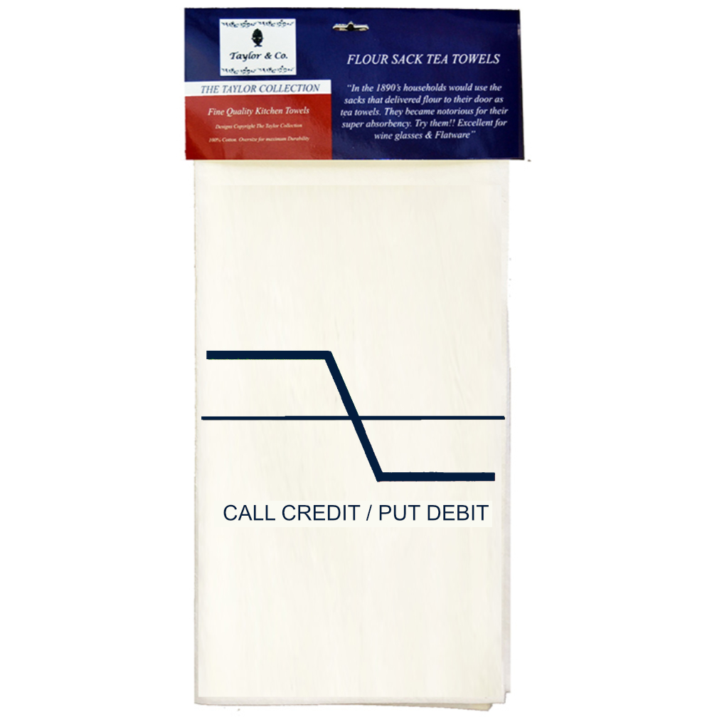 Call Credit Put Debit Spread Flour Sack Tea Towels. (Pack of 6) - Image 2