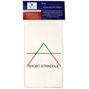 Short Straddle Flour Sack Tea Towels. (Pack of 6)
