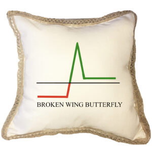 Broken Wing Butterfly Poly Canvas Burlap Trim Pillow (18″ x 18″)