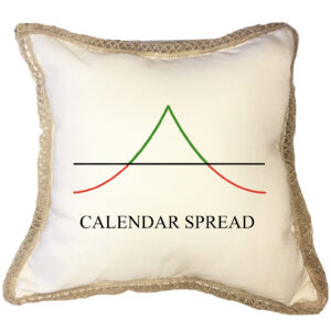 Calendar Options Spread Poly Canvas Burlap Trim Pillow (18″ x 18″)