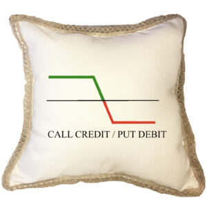 Call Credit /Put Debit Poly Canvas Burlap Trim Pillow (18″ x 18″)