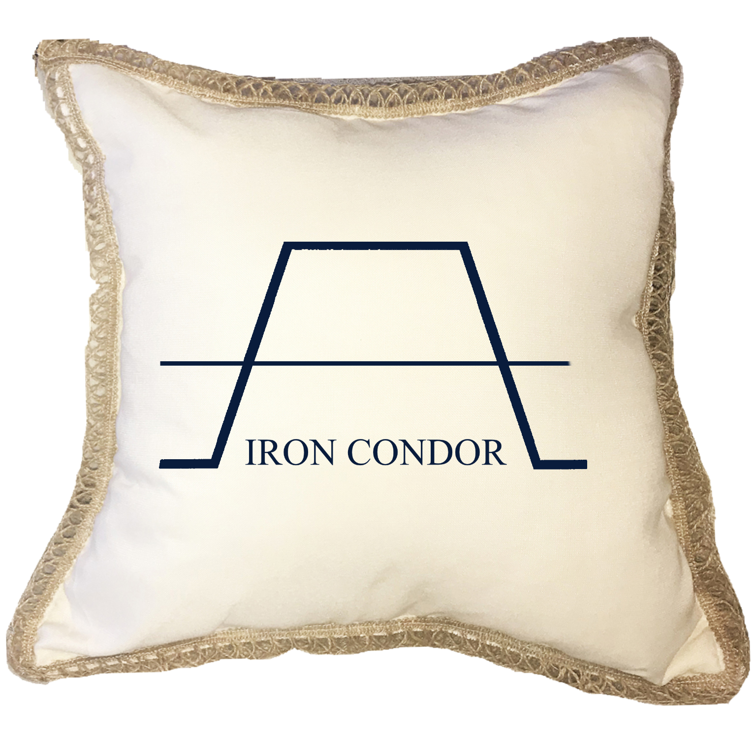 Iron Condor Poly Canvas Burlap Trim Pillow (18″ x 18″) - Image 2