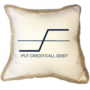 Put Credit /Call Debit Poly Canvas Burlap Trim Pillow (18″ x 18″)