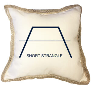 Short Strangle Poly Canvas Burlap Trim Pillow (18″ x 18″)