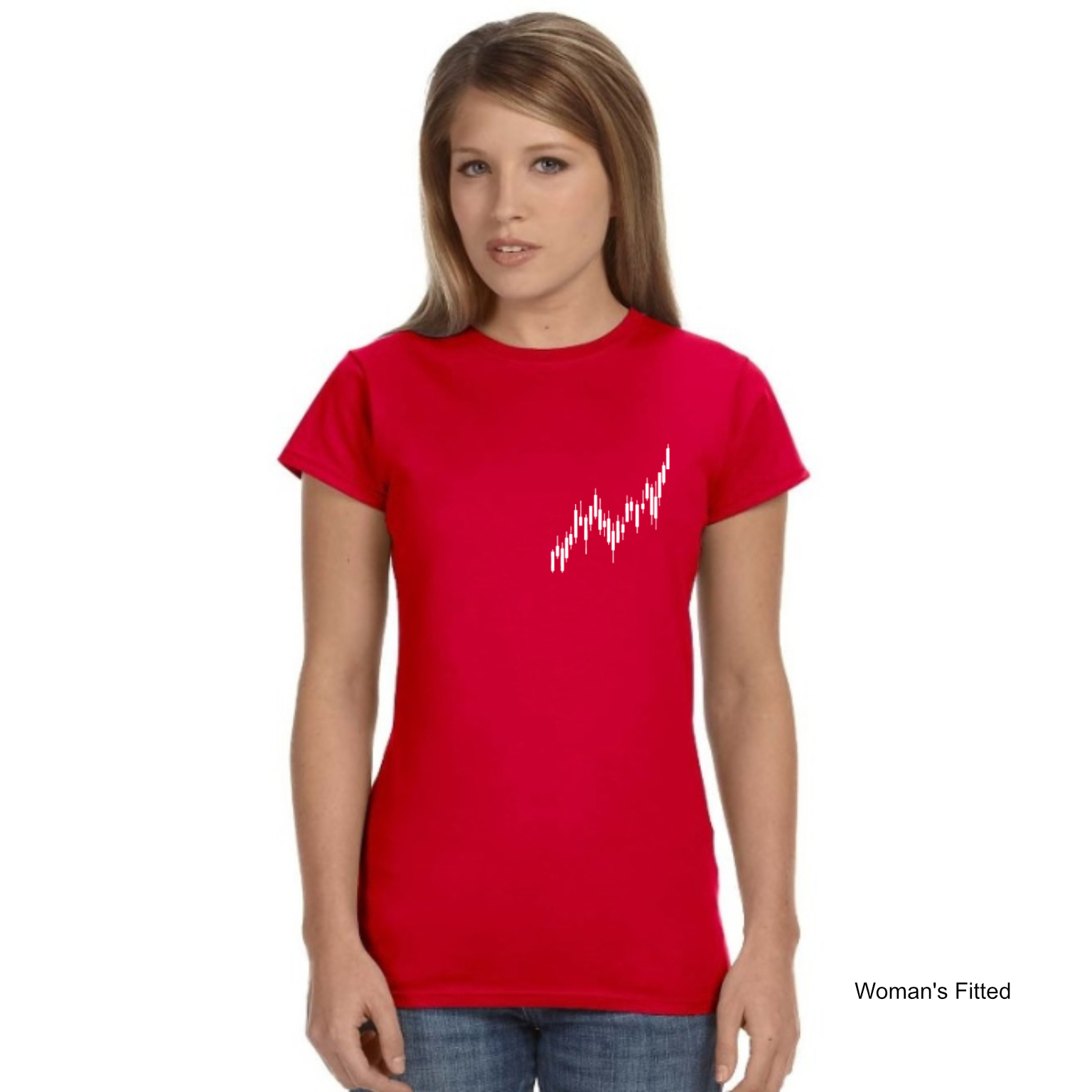 Candle Stick White Chart Woman's Fitted T shirt