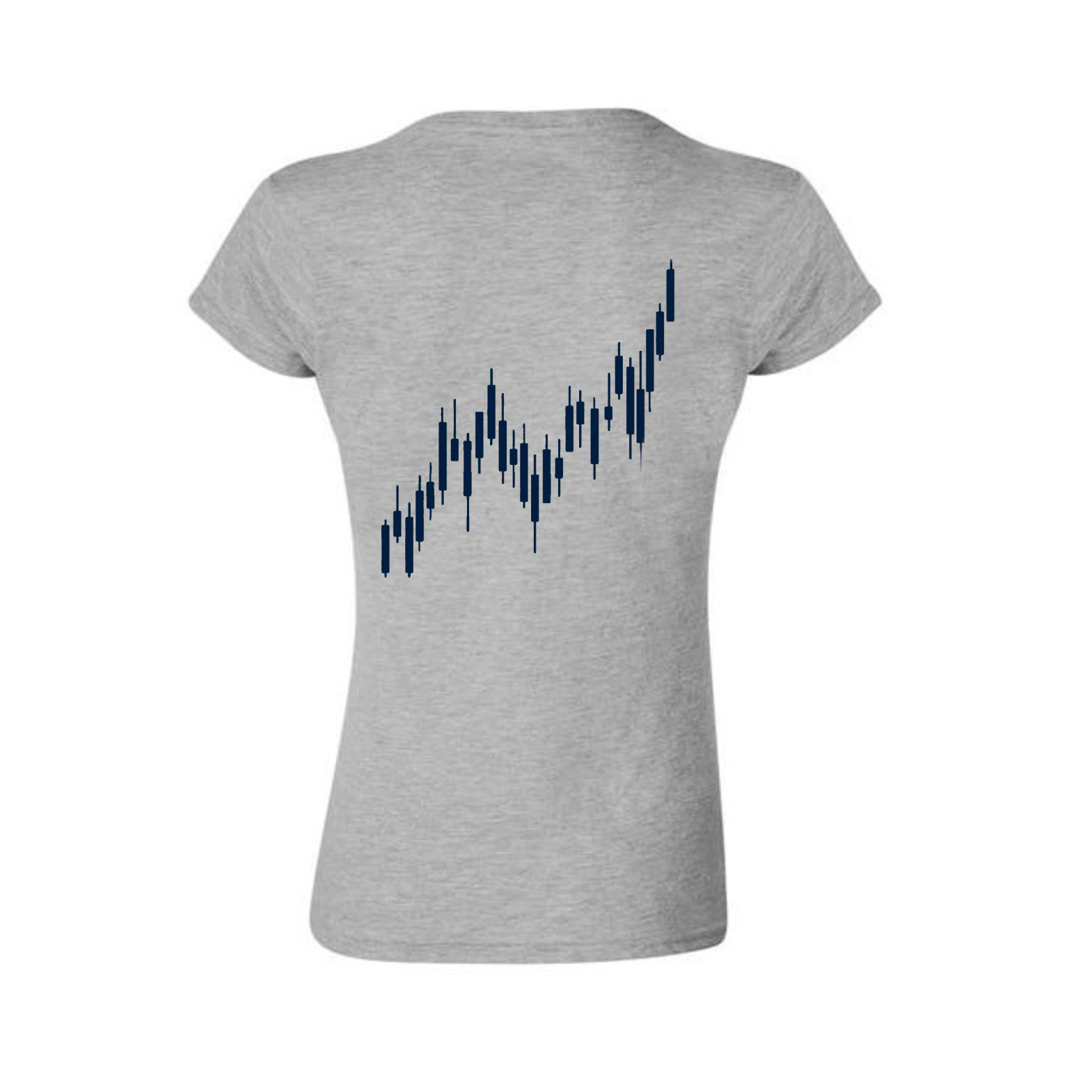 Candle Stick Blue Chart Woman's Fitted T shirt - Image 4