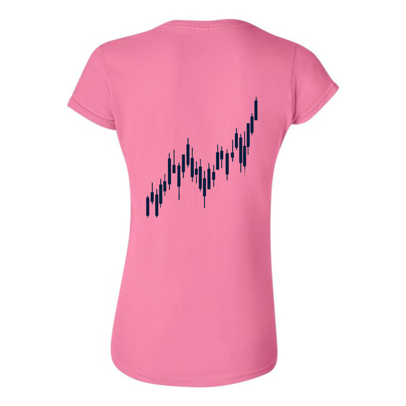 Candle Stick Blue Chart Woman's Fitted T shirt - Image 6