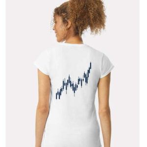 Candle Stick Blue Chart Woman’s Fitted T shirt