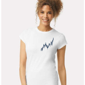 Candle Stick Blue Chart Woman’s Fitted T shirt