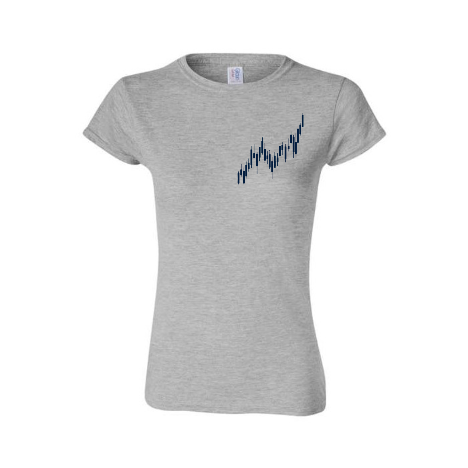 Candle Stick Blue Chart Woman's Fitted T shirt - Image 3