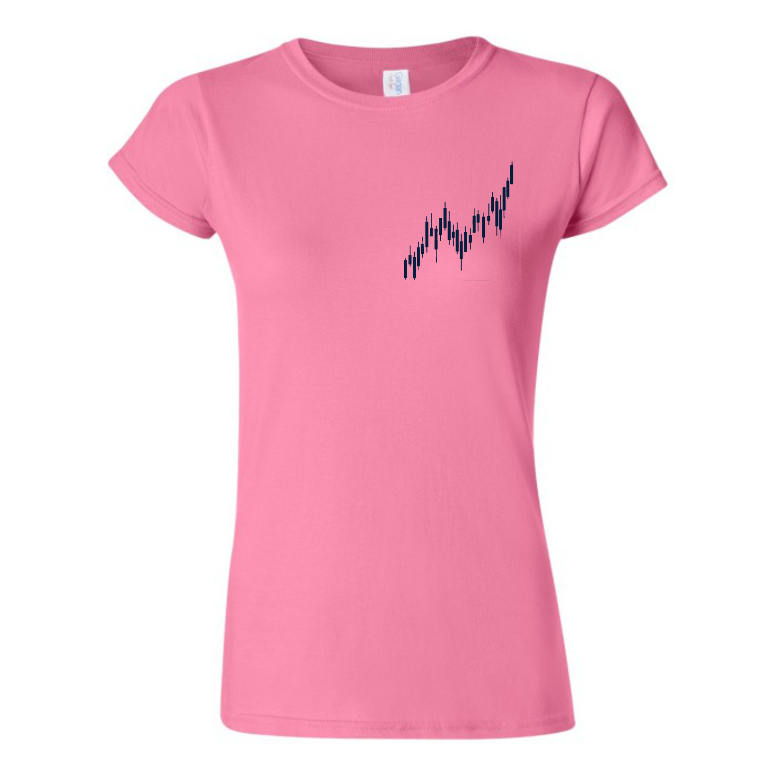 Candle Stick Blue Chart Woman's Fitted T shirt - Image 5