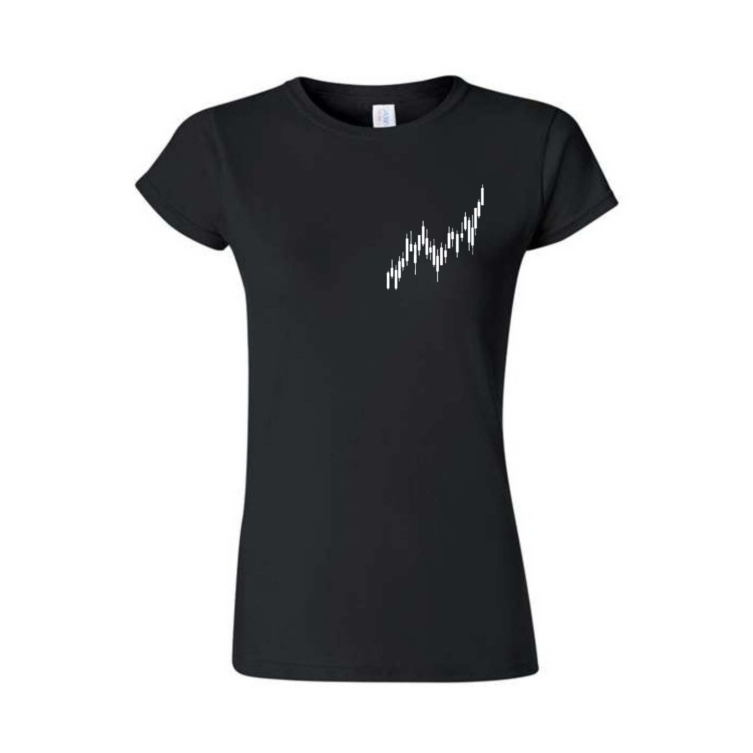 Candle Stick White Chart Woman's Fitted T shirt - Image 7