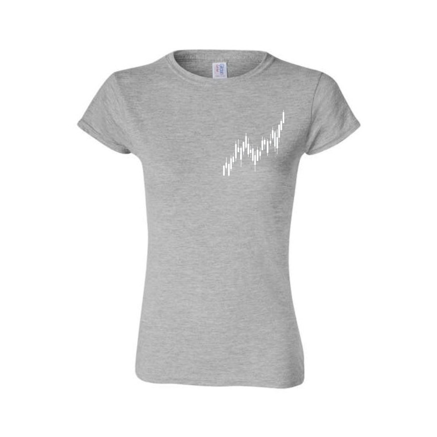 Candle Stick White Chart Woman's Fitted T shirt - Image 5