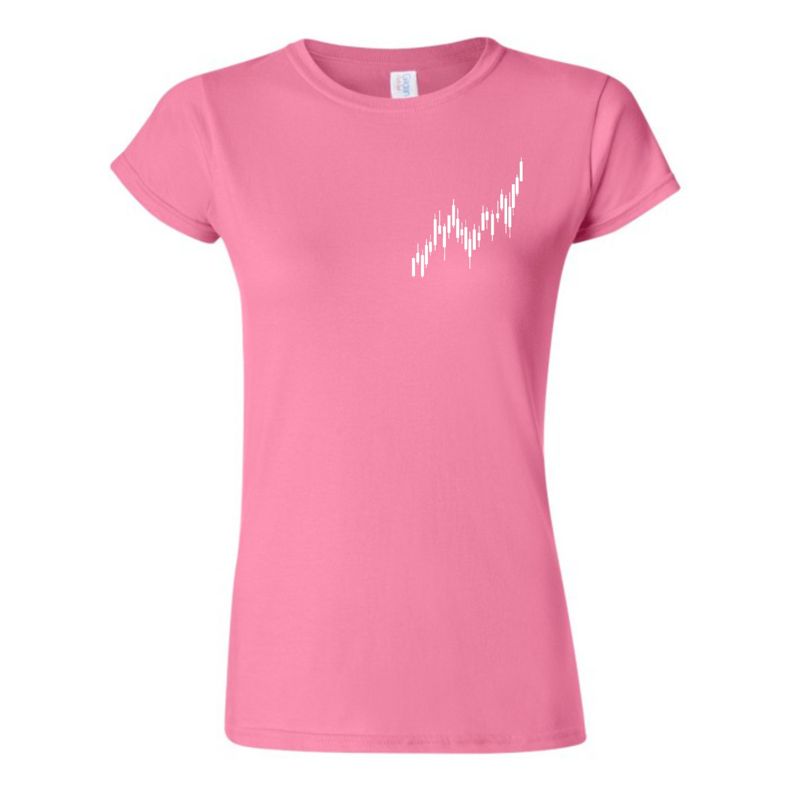 Candle Stick White Chart Woman's Fitted T shirt - Image 3