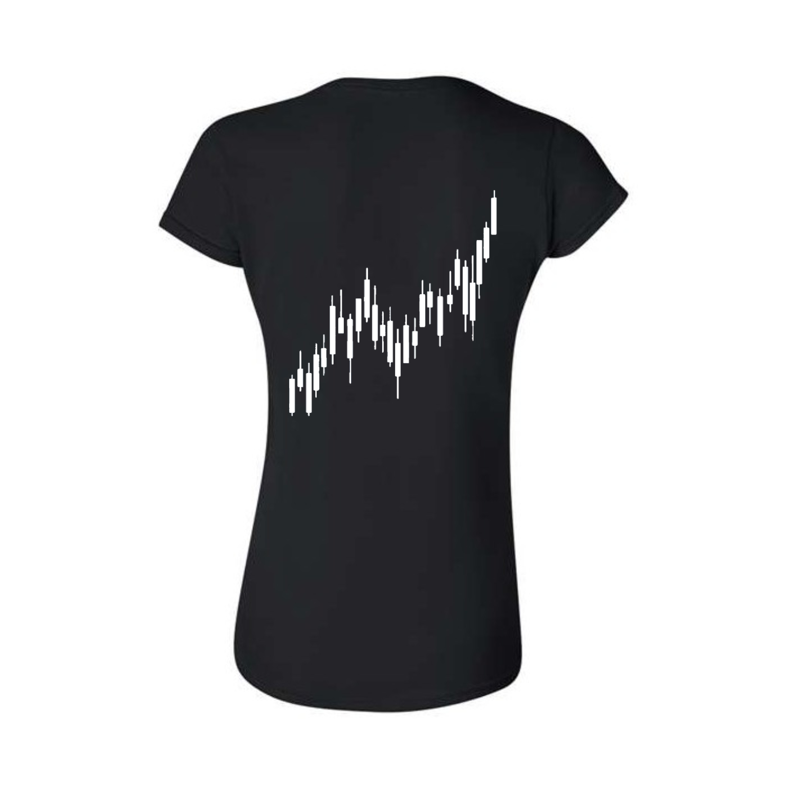 Candle Stick White Chart Woman's Fitted T shirt - Image 8
