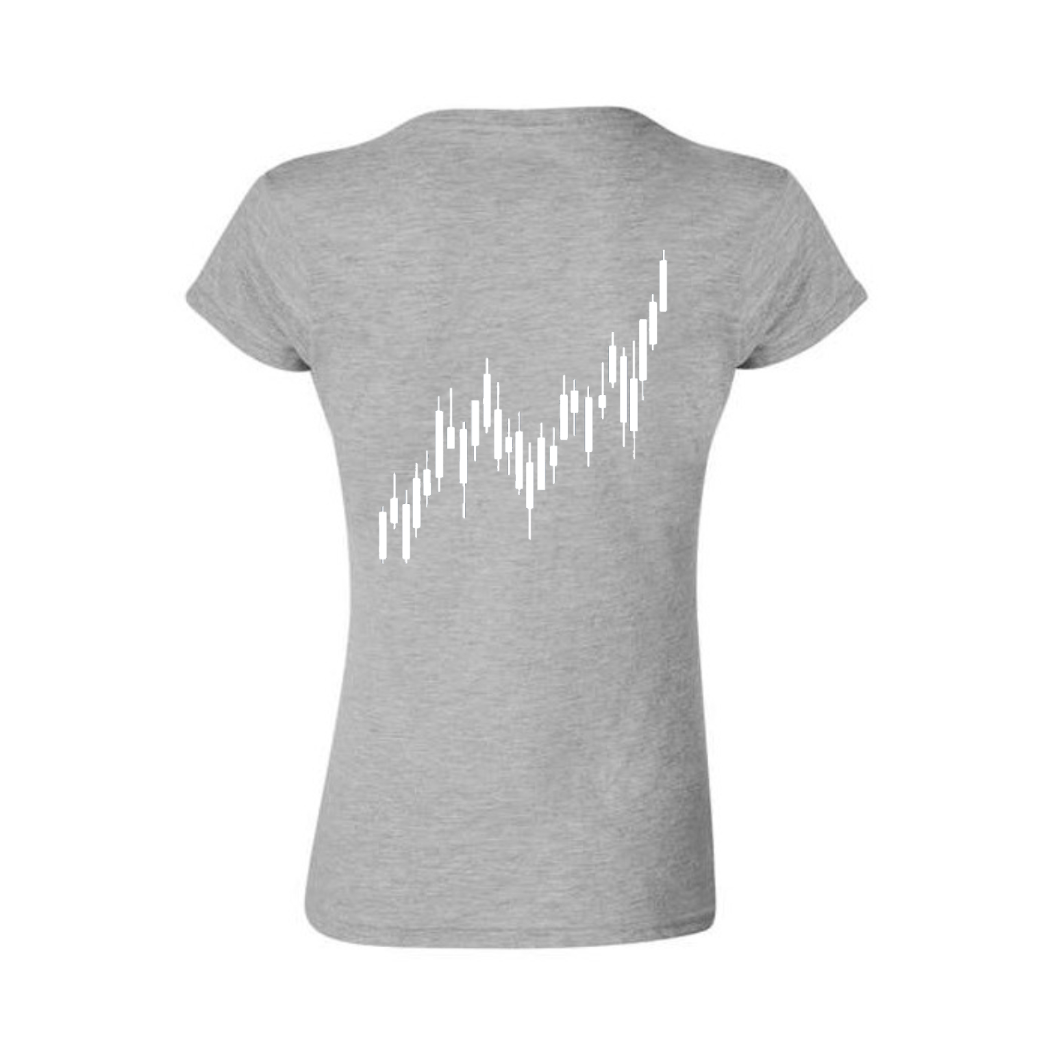 Candle Stick White Chart Woman's Fitted T shirt - Image 6