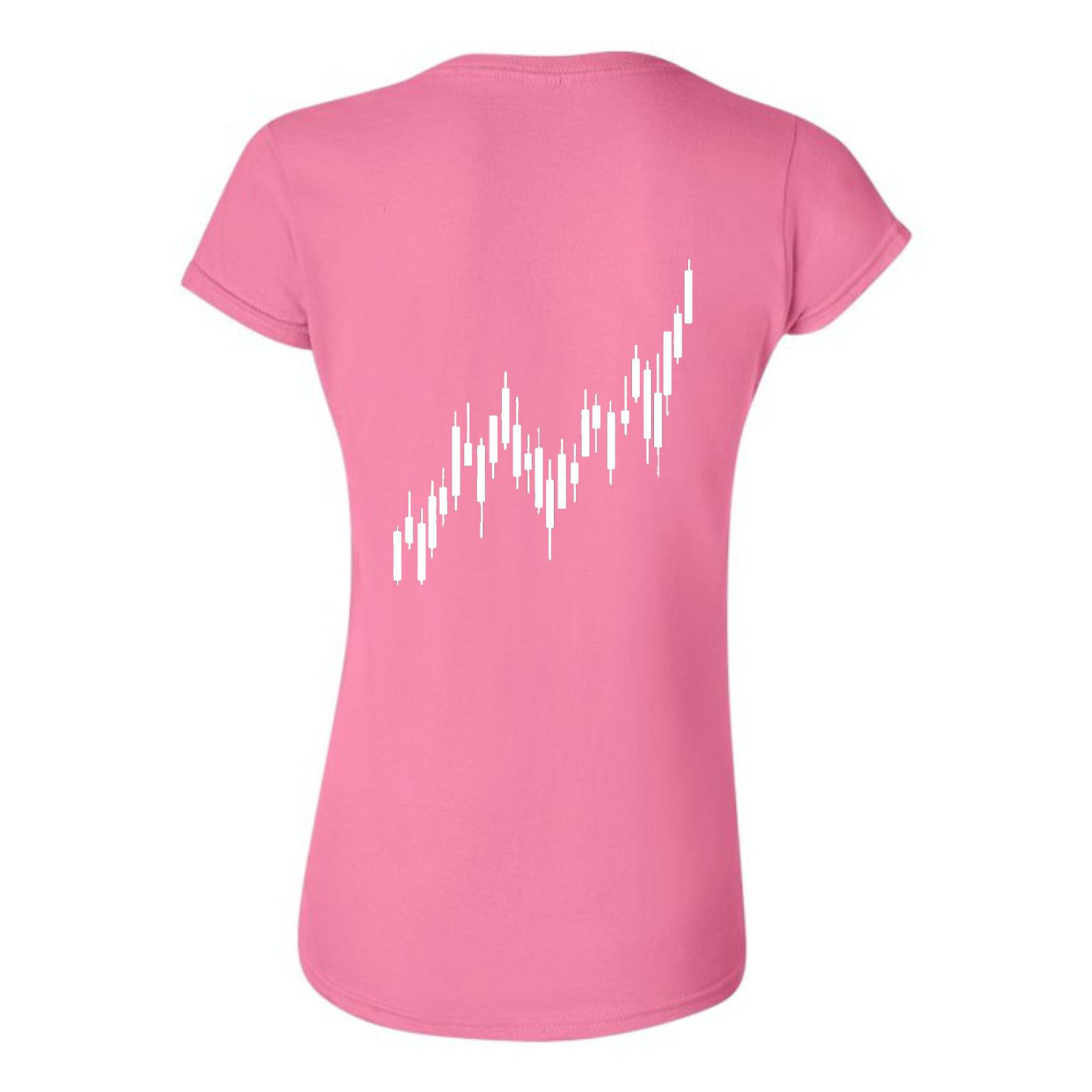 Candle Stick White Chart Woman's Fitted T shirt - Image 4