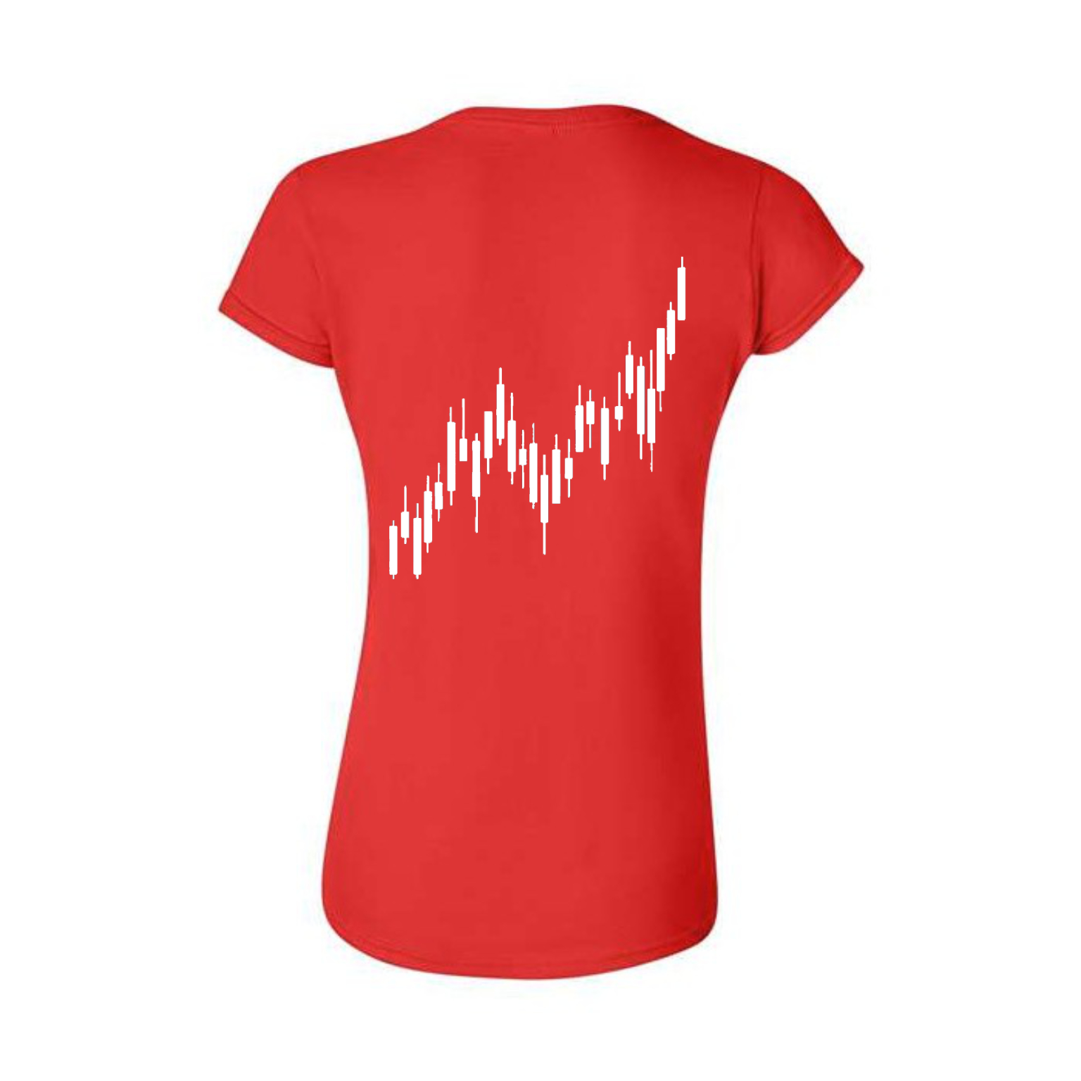 Candle Stick White Chart Woman's Fitted T shirt - Image 2