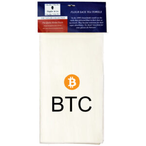 BTC Bitcoin Flour Sack Tea Towels. (Pack of 6)