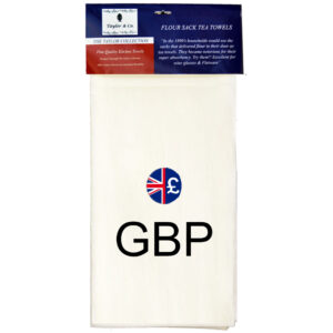 GBP British Pound Flour Sack Tea Towels. (Pack of 6)