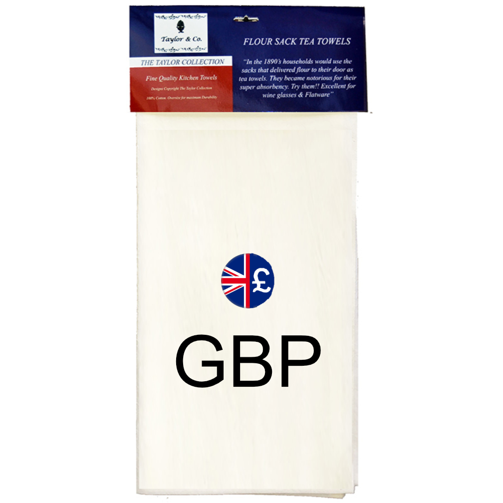 GBP British Pound Tea Towels