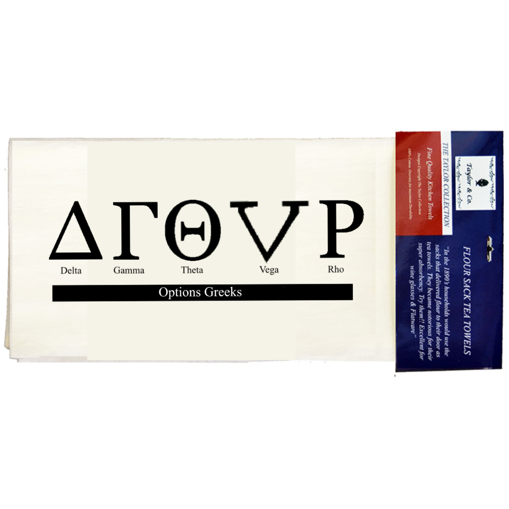 Options Greeks Flour Sack Tea Towels. (Pack of 6) - Image 2