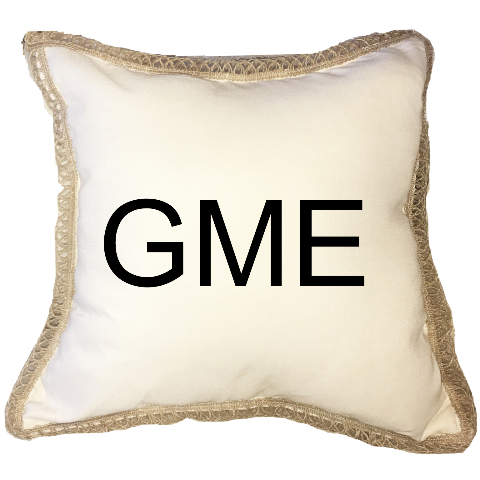 Custom Stock Symbols Poly Canvas Burlap Trim Pillow 18"x18" - Image 2