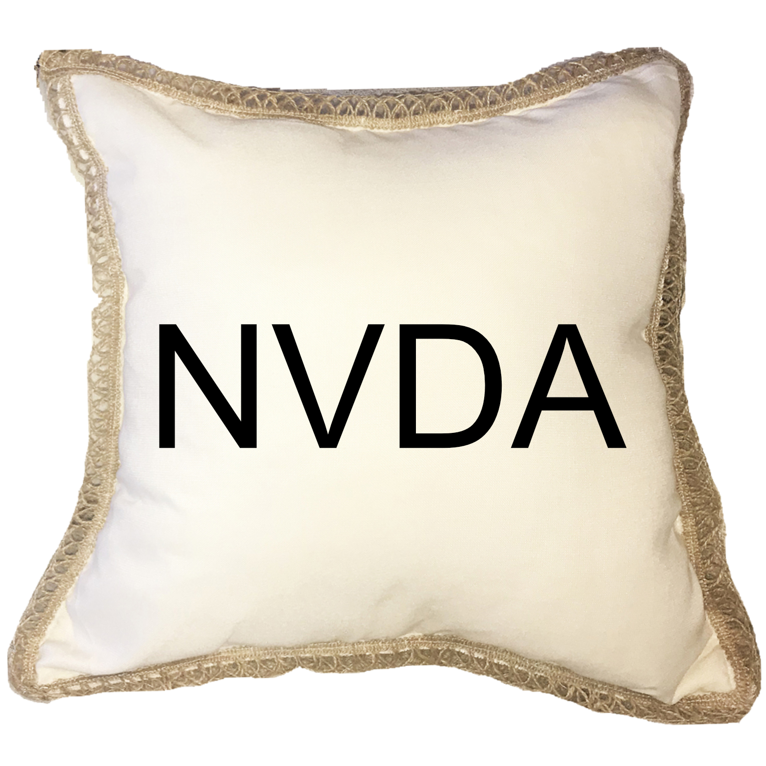 Custom Stock Symbols Poly Canvas Burlap Trim Pillow 18"x18" - Image 3