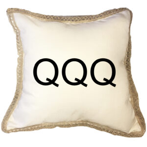 QQQ Nasdaq Index Poly Canvas Burlap Trim Pillow 18″x18″