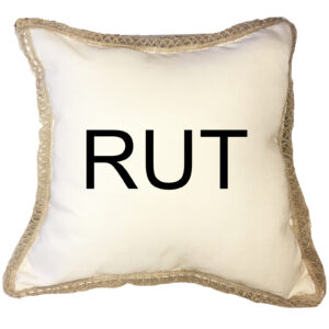RUT Russell 2000 Index Poly Canvas Burlap Trim Pillow 18″x18″
