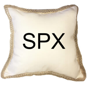 SPX S&P 500 Index Poly Canvas Burlap Trim Pillow 18″x18″
