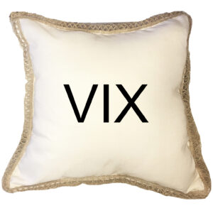 VIX Volatility Index Poly Canvas Burlap Trim Pillow 18″x18″