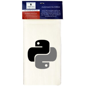 Python Py Flour Sack Tea Towels. (Pack of 6)