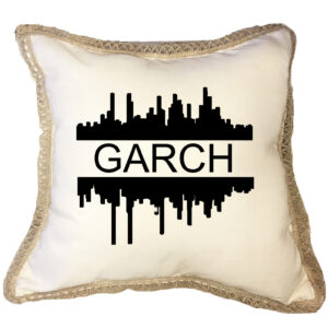 GARCH Poly Canvas Burlap Trim Pillow (18″ x 18″)