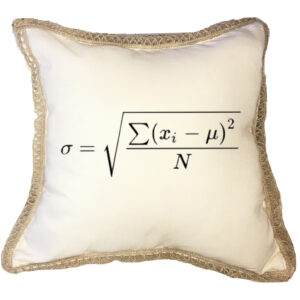 Standard Deviation Poly Canvas Burlap Trim Pillow (18″ x 18″)