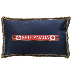 Ski Canada Burlap Lace Trim Linen Weave Pillows Trim. 12″ x 20″