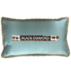 Black Diamond Burlap Trim Linen Weave Pillows Trim. 12″ x 20″