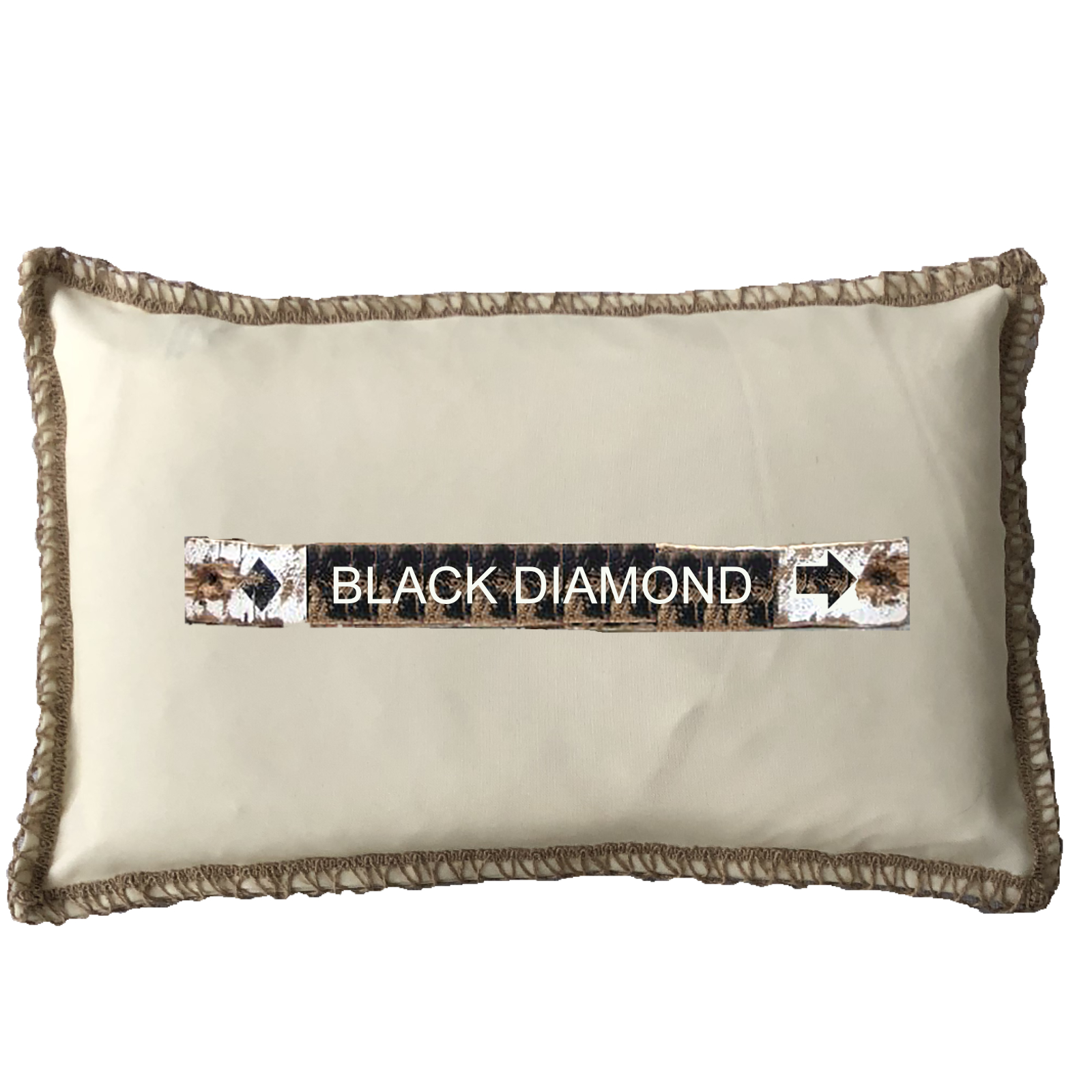 Black Diamond Burlap Trim Linen Weave Pillows Trim. 12" x 20" - Image 3