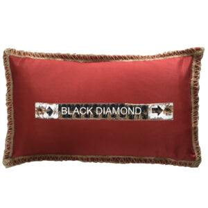 Black Diamond Burlap Trim Linen Weave Pillows Trim. 12″ x 20″