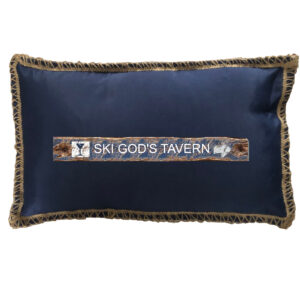 Ski God’s Tavern Burlap Trim Linen Weave Pillows Trim. 12″ x 20″