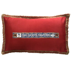 Ski God’s Tavern Burlap Trim Linen Weave Pillows Trim. 12″ x 20″