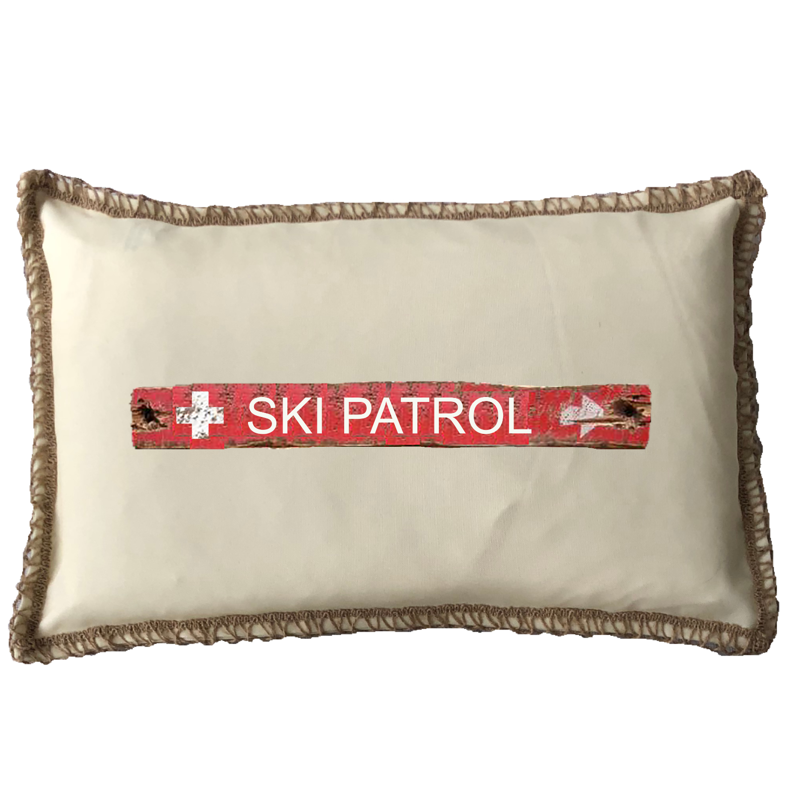 Ski Patrol Trim Linen Weave Pillows Trim. 12" x 20" - Image 2