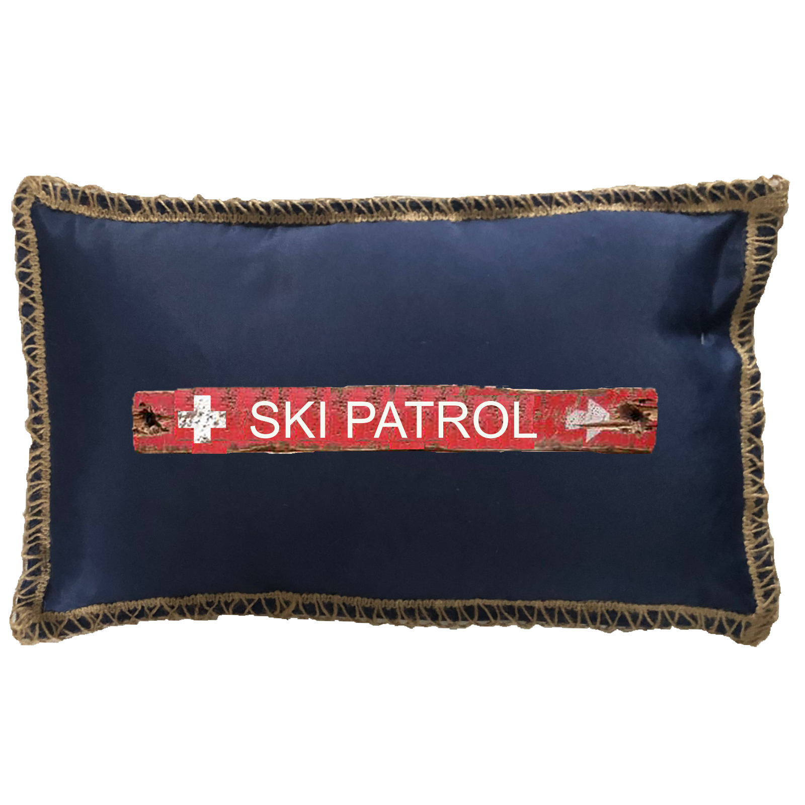 Ski Patrol Trim Linen Weave Pillows Trim. 12" x 20" - Image 3