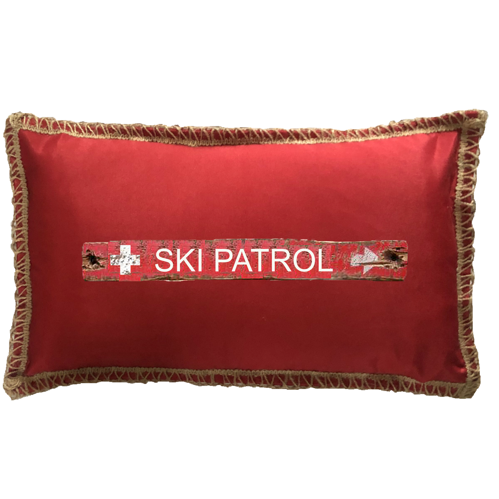 Ski Patrol Trim Linen Weave Pillows Trim. 12" x 20" - Image 4