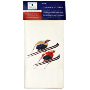 Vintage Skiers Flour Sack Tea Towels. (Pack of 6)