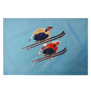 Skiers Placemats. Indoor/Outdoor. 12″ x 18″ (Set of 4)