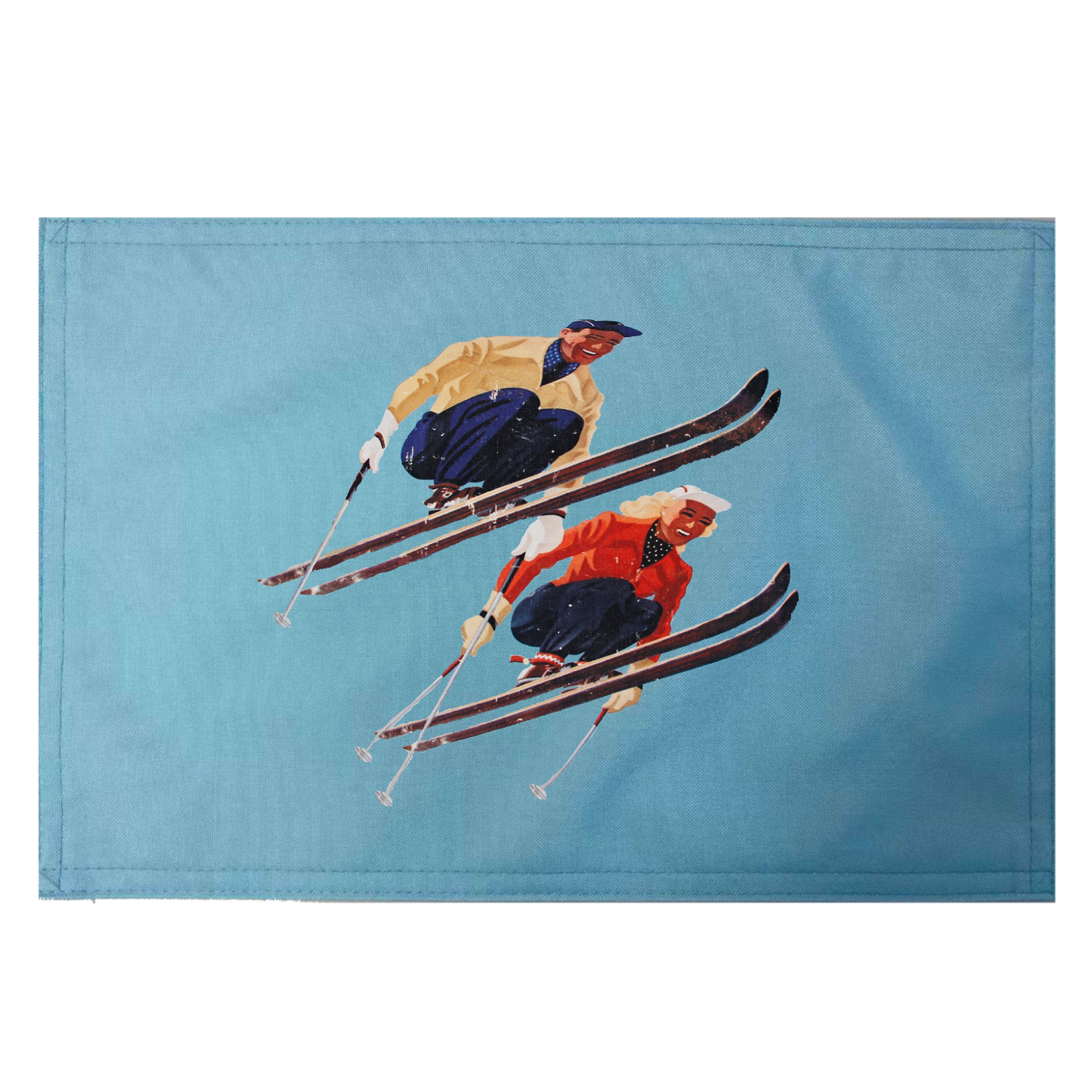 Skiers Placemats. Indoor/Outdoor. 12" x 18" (Set of 4) - Image 2