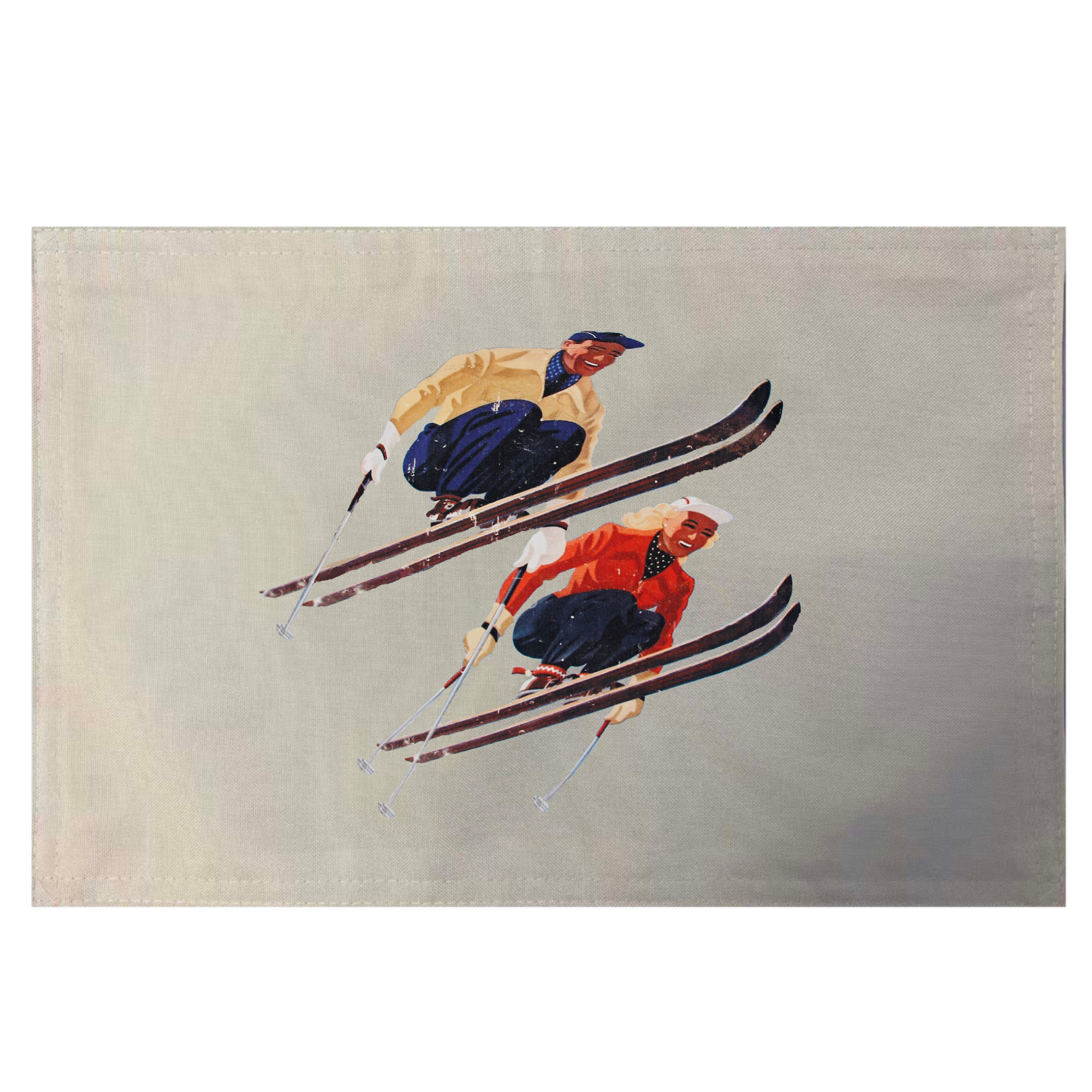 Skiers Placemats. Indoor/Outdoor. 12" x 18" (Set of 4) - Image 3